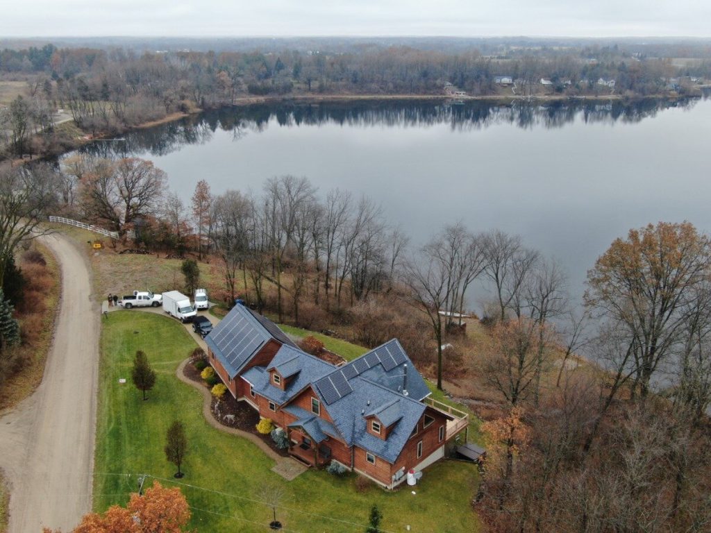 solar installation on a lake