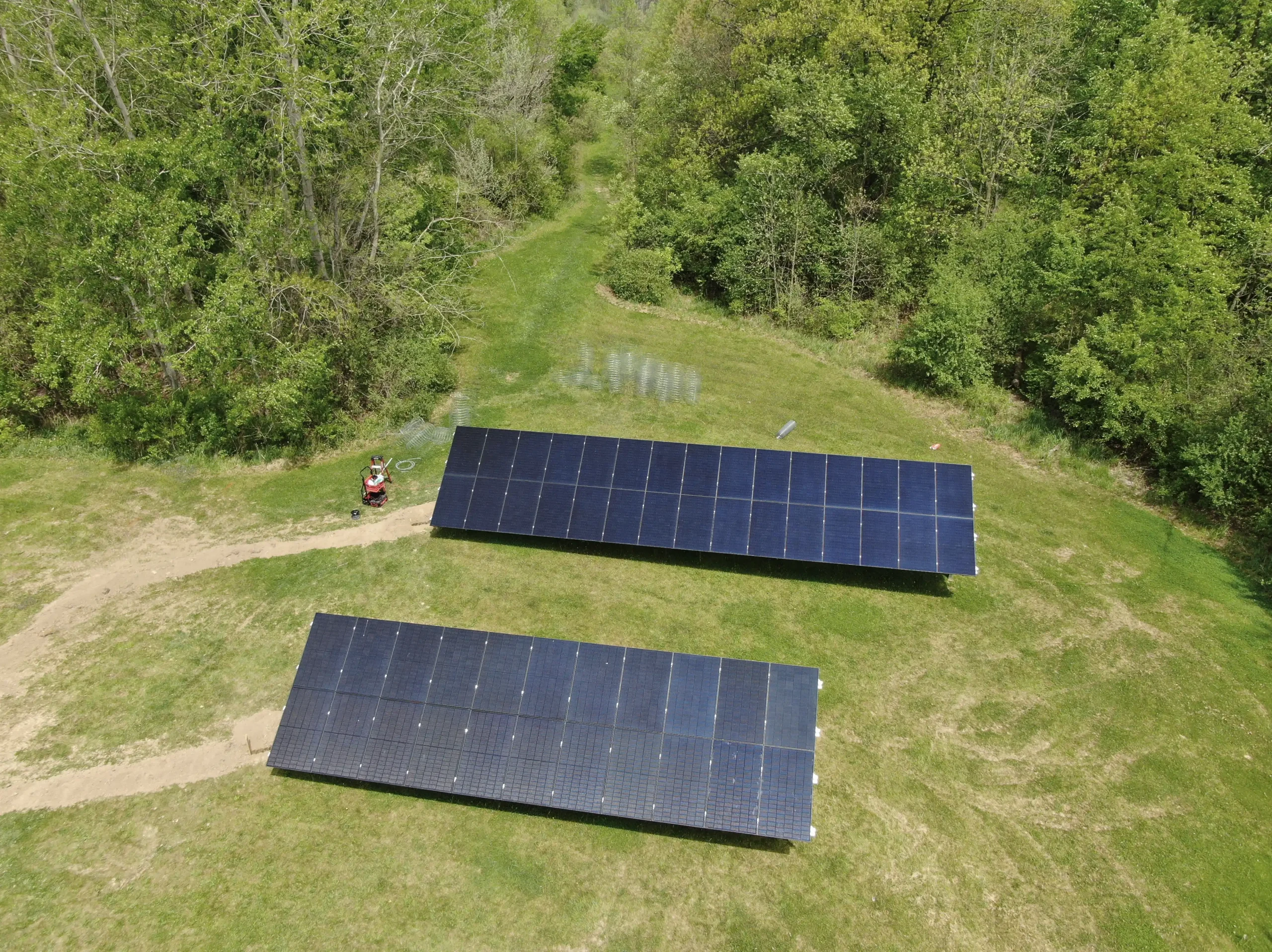 two large ground mount solar panel scaled